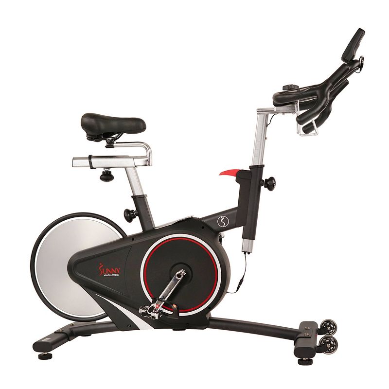 Sunny Health & Fitness Magnetic Belt Drive Premium Indoor Cycling Bike - Silver