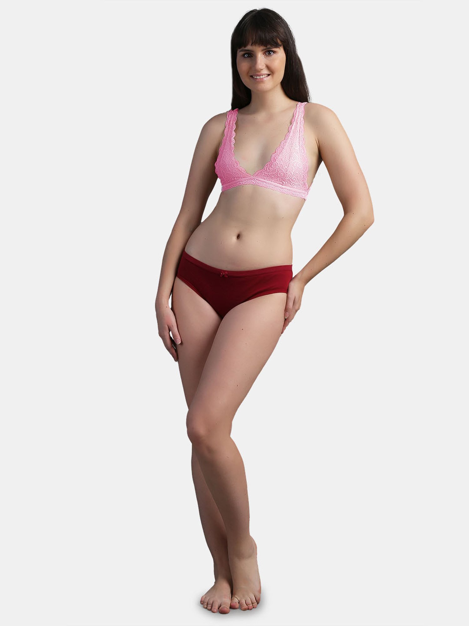 N-Gal Pink Non-wired Non-padded Bralettes Bra