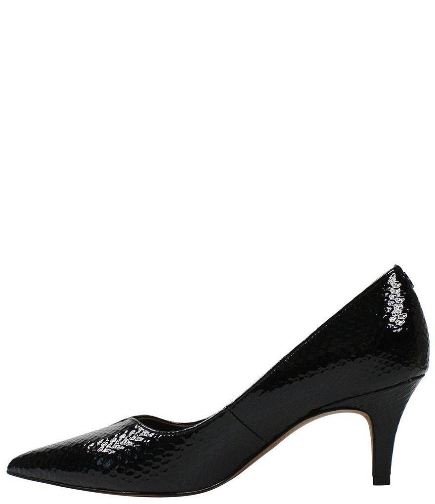 J. Renee Abigaile Patent Embossed Snake Print Pumps