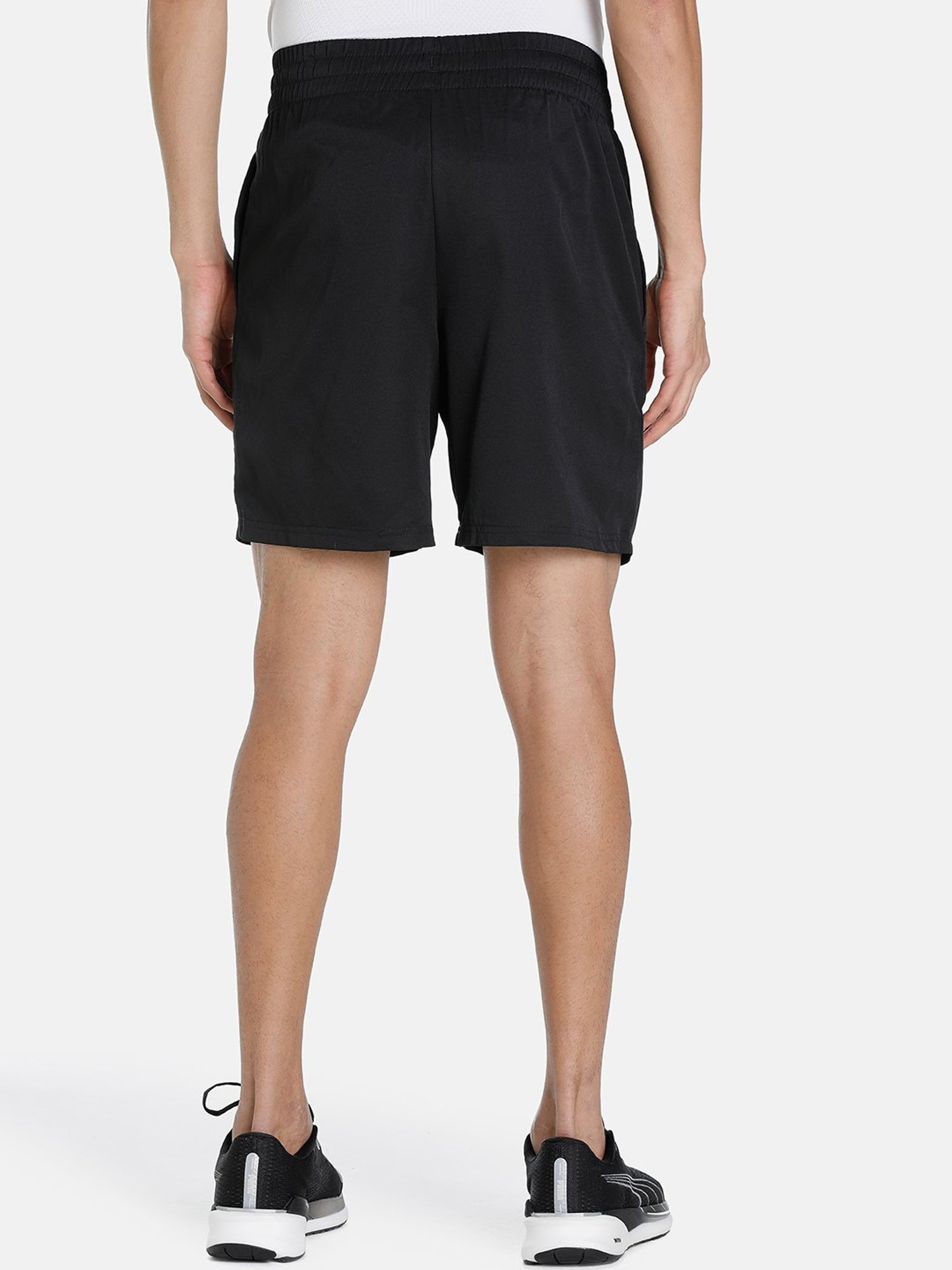 Adidas White Regular Fit Striped Sports Shorts