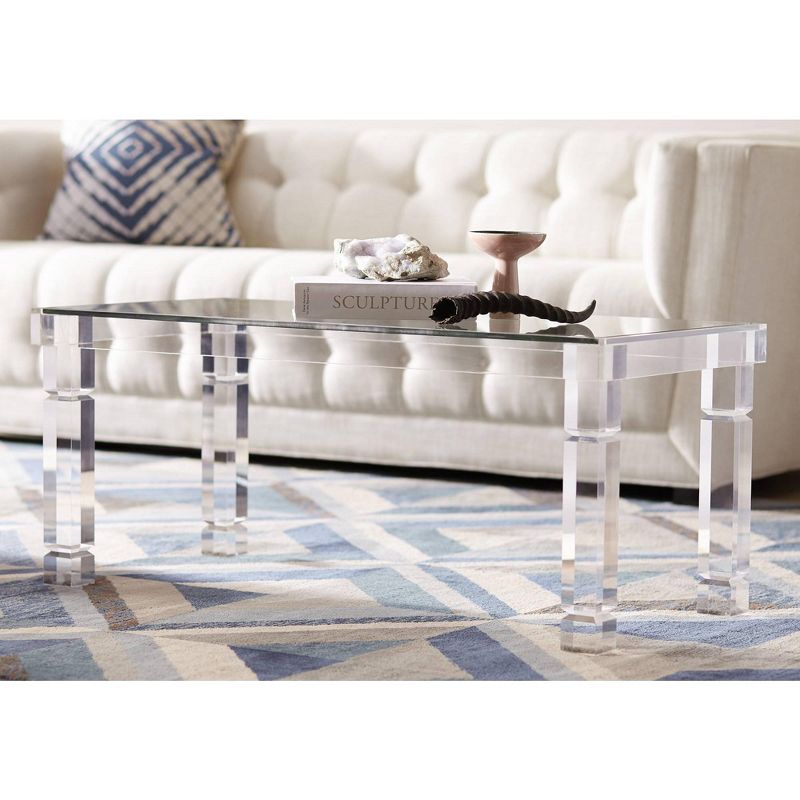 55 Downing Street Marley 42" Wide Clear Acrylic Rectangular Coffee Table