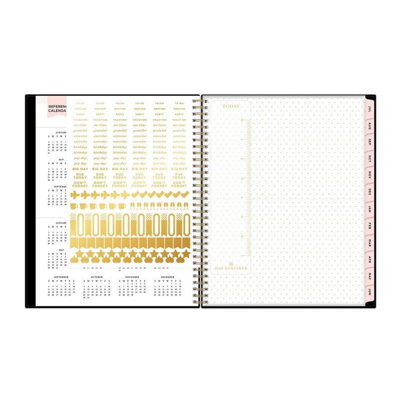 2021-22 Academic Planner 8.5" x 11" Flexible Plastic Cover Weekly/Monthly Wirebound Black - Day Designer
