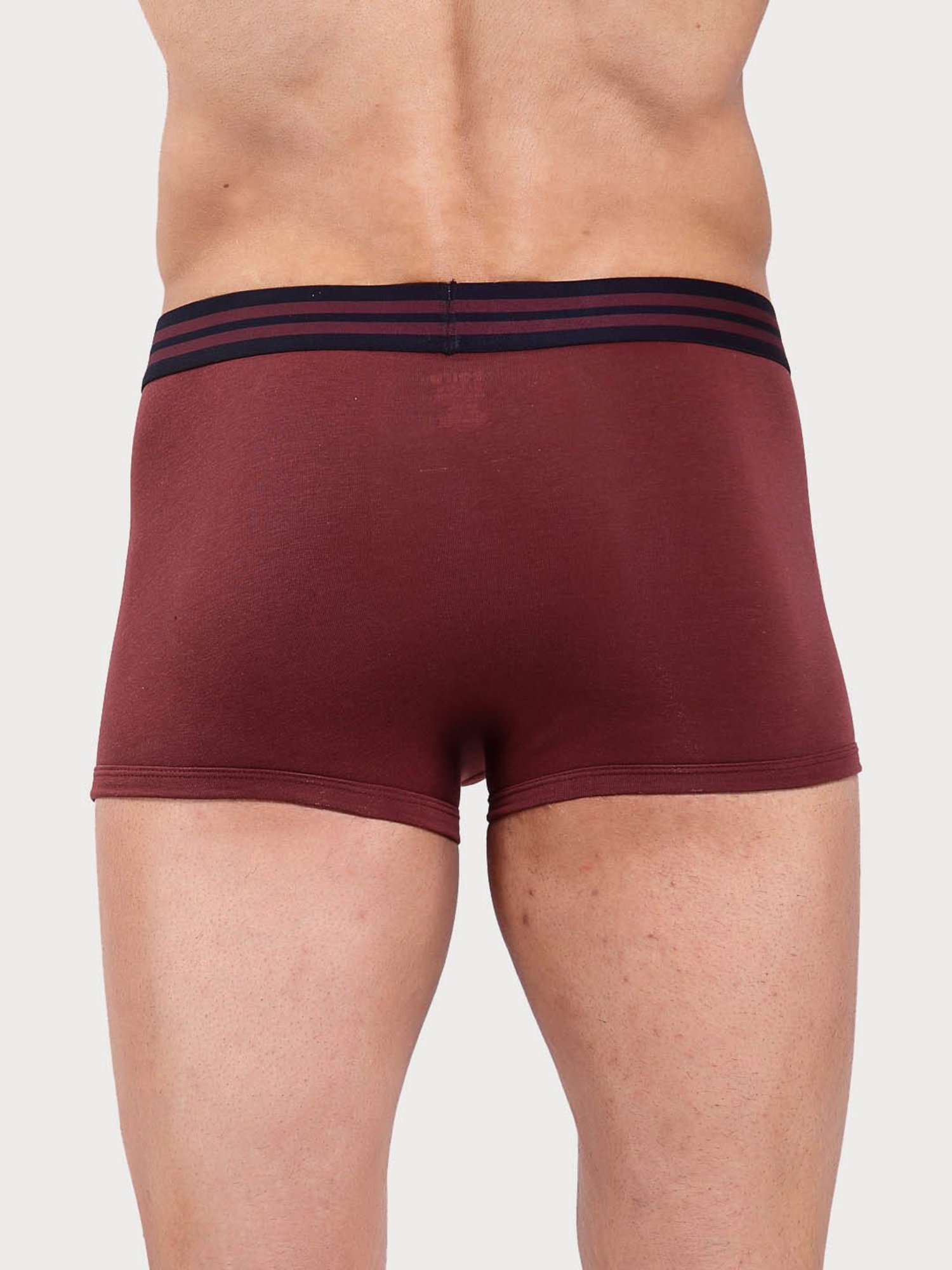 Zoiro Bitter Chocolate & Dark Blue Cotton Regular Fit Trunks - Pack Of 2