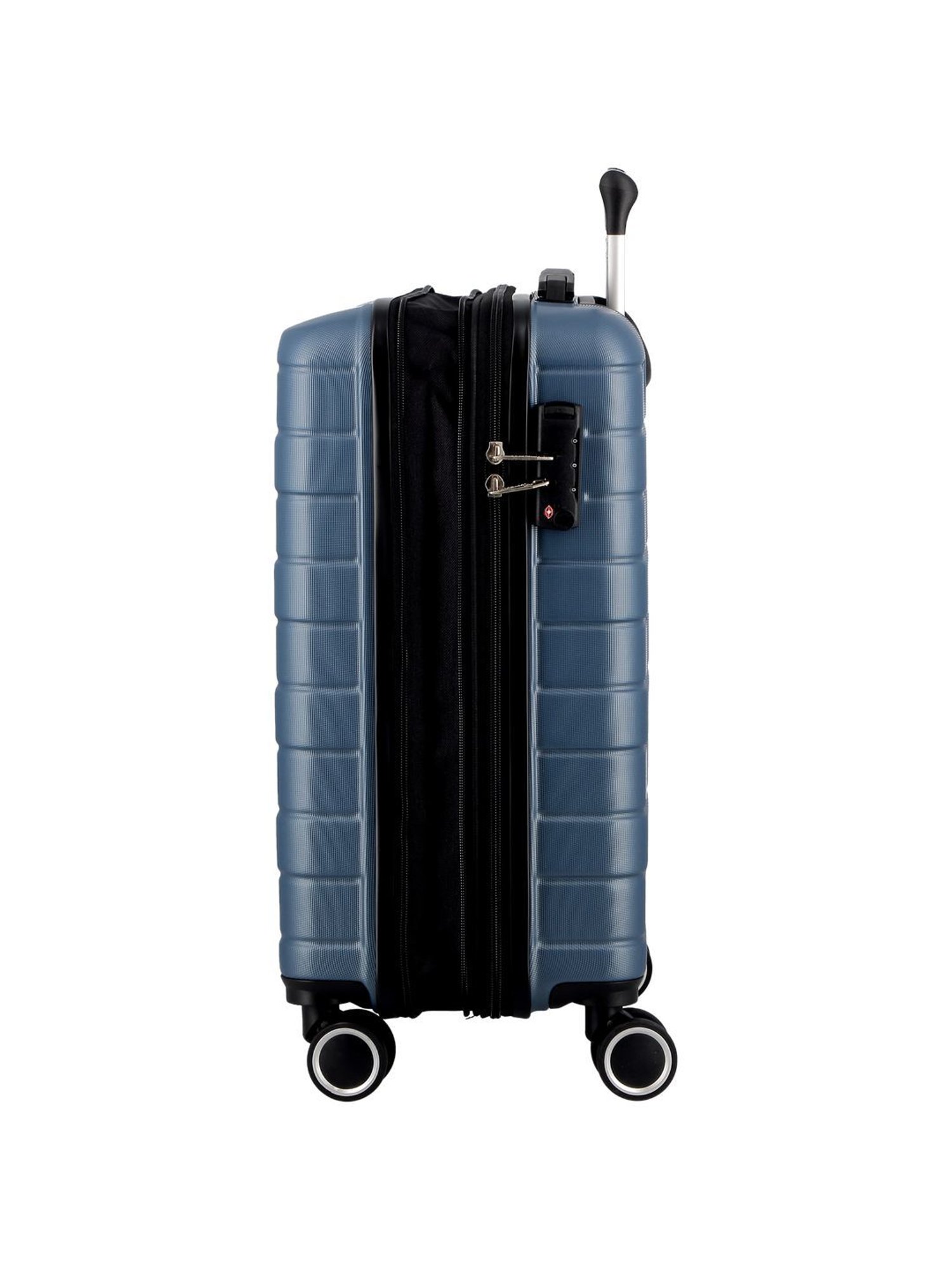 Jump Esco Blue 8 Wheels Medium Hard Cabin Trolley Bag