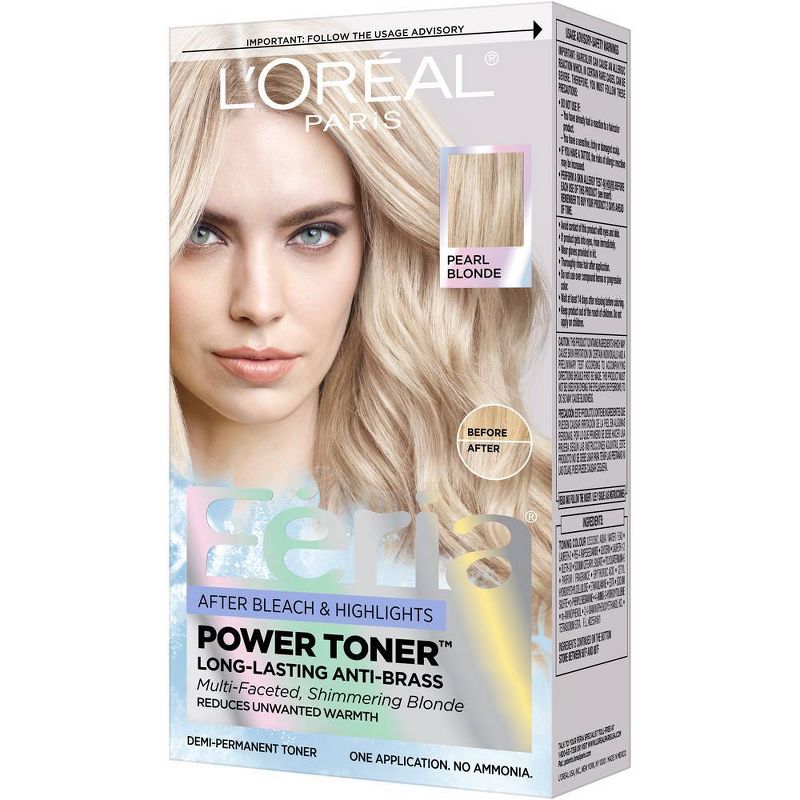 L'Oreal Paris Feria Power Toner Long Lasting Anti-Brass Toner - Pearl Blonde 9V - 1 fl oz