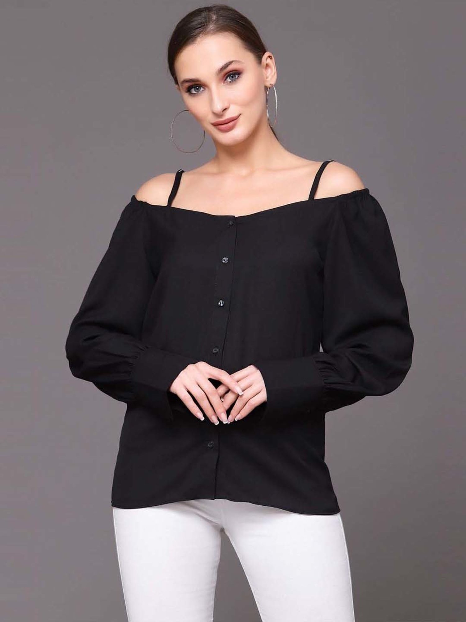 SELVIA Black Regular Fit Top