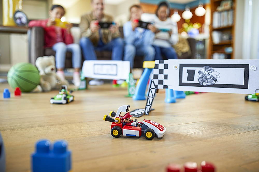 Nintendo Switch Two Sets of Consoles and Karts Holiday Combo: Nintendo Switch Gray Joy-Con Console, Switch Lite Gray Console, Mario Kart Live: Home Circuit - Mario Set and Luigi Set, 128GB MicroSD