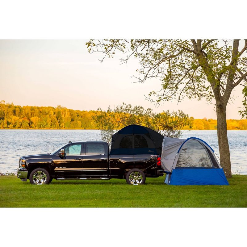 Napier Sportz Link Portable 4 Person Truck Bed Attachment Outdoor Camping Tent with Convenient Carry Bag, Blue (Trunk Tent Not Included)