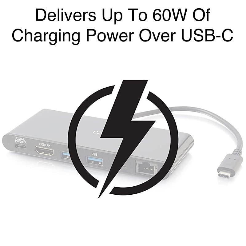 Docking Station, USB C Docking Station, 4K Docking Station, Compatible with USB-C & Thunderbolt 3 Laptops, Black, Cables to Go 28845