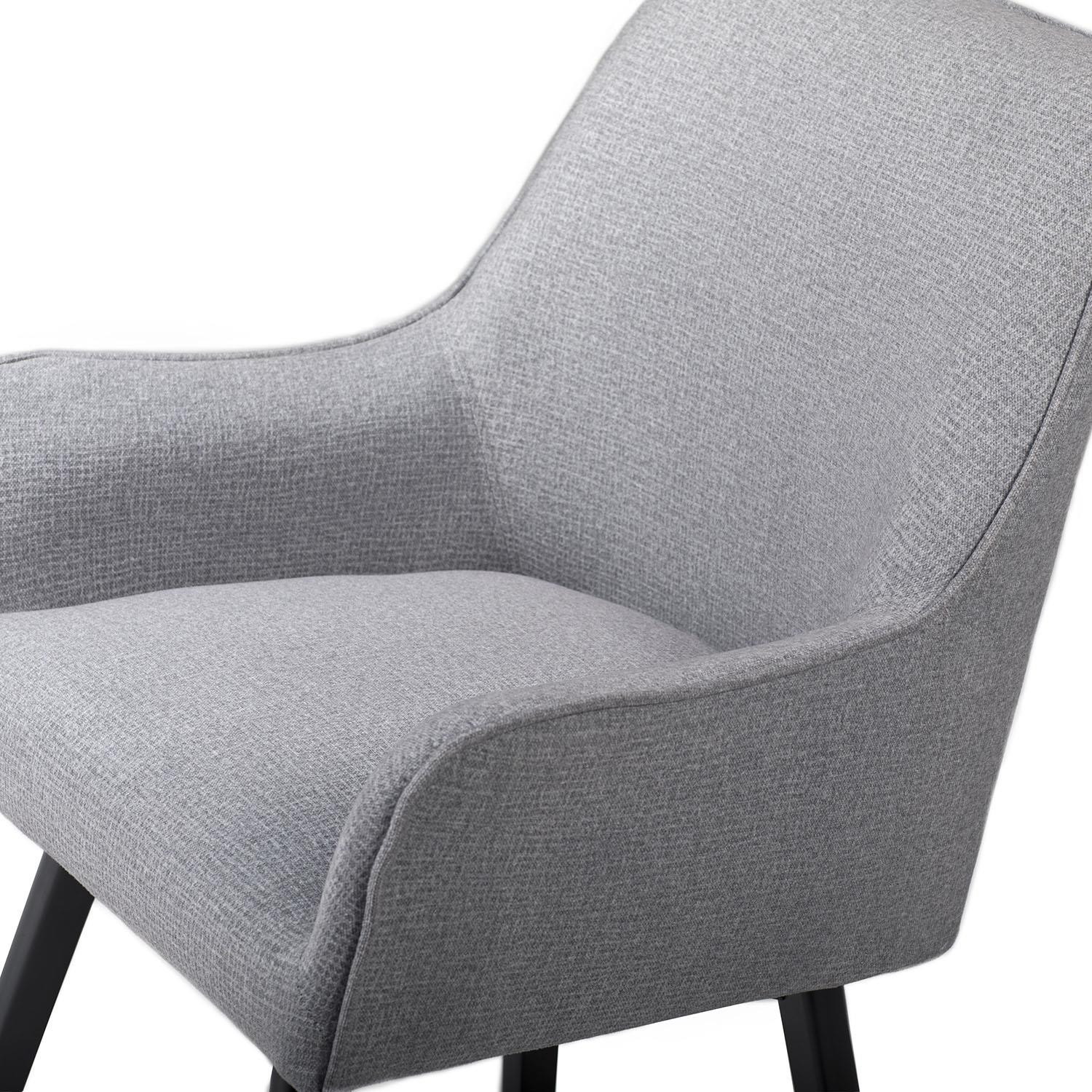 Studio Designs Home Spire Luxe Swivel Dining / Office Chair with Arms and Metal Legs in Heather Gray