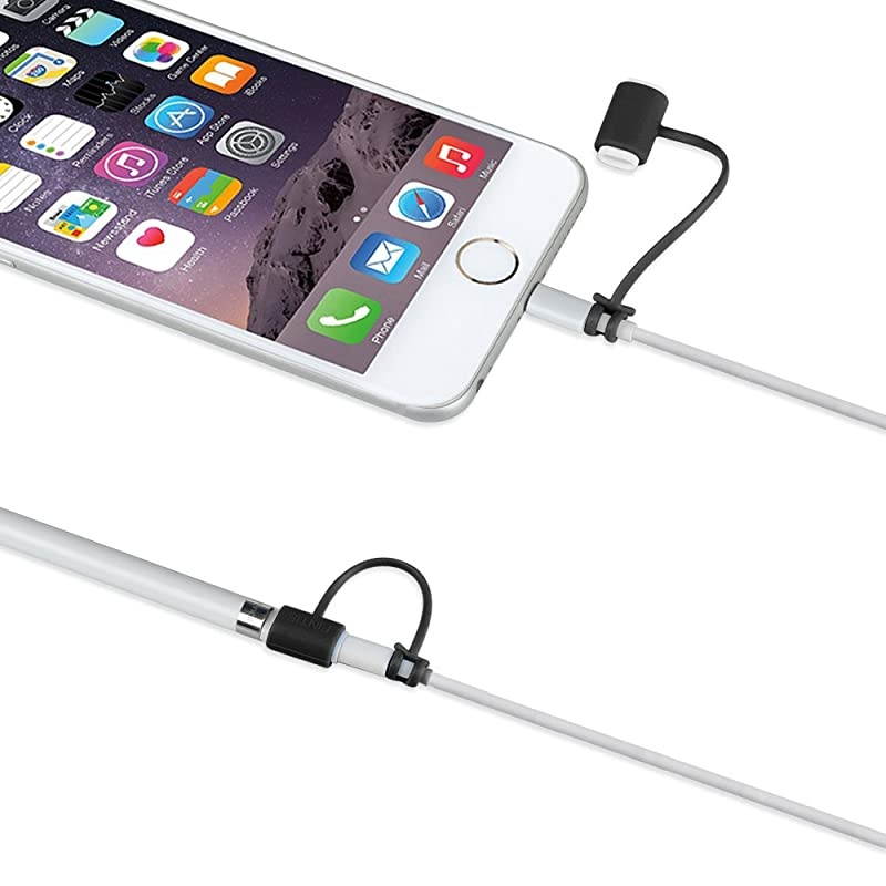 3 Pieces Bundle Compatible with Apple Pencil Cap Holder, Nib Cover, Adapter Tether for Apple Pencil 1st Generation, iPad 10.2, iPad 9.7, iPad Air 3rd Gen/iPad Pro 10.5 Pencil, Black