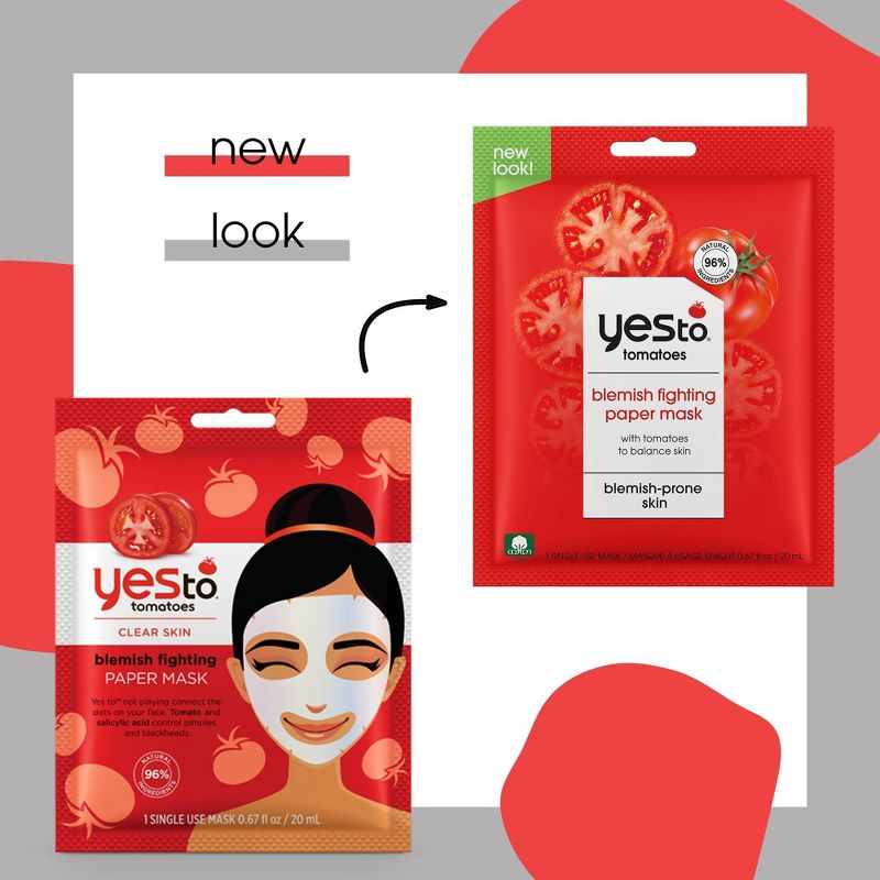 Yes to Tomatoes Acne Fighting Paper Face Mask - 1ct