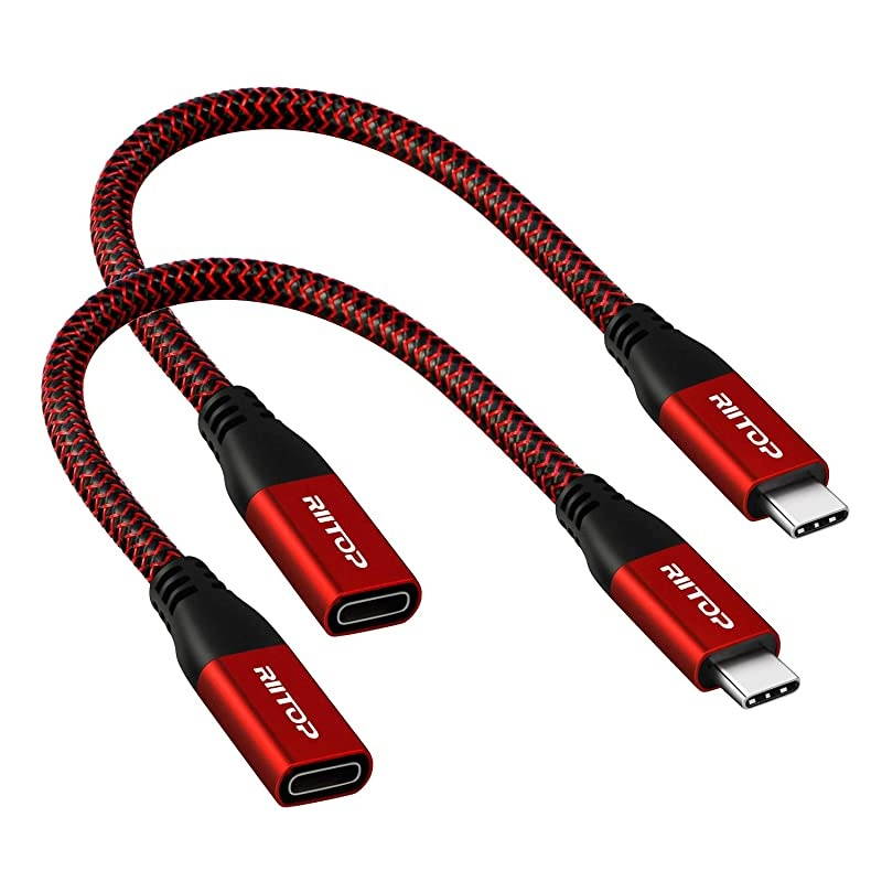 USB C Extension Cable Short2Pack USBC Male to Female Extender Braided Cord for Nintendo Switch MacBook Pro 78inch