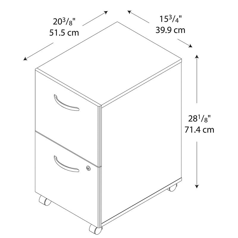 Bush 2-Drawer Ped Mobile F/F 15-3/4"x20-3/8"x27-7/8" Hans CY/GPH WC24452SU