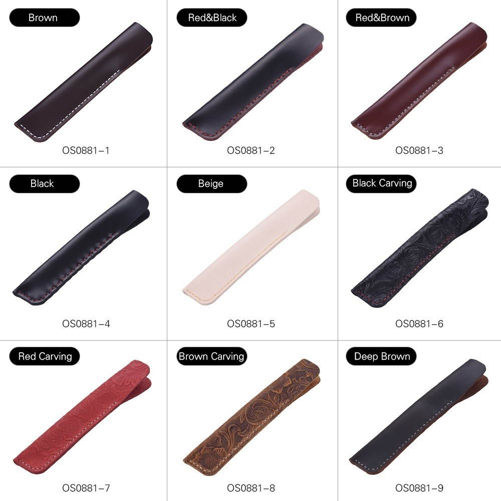 Handmade Leather Pen Case Fountain Sleeve Bag Vintage Pouch for Single Pen Stylus Ballpoint 6.3 * 1.2''