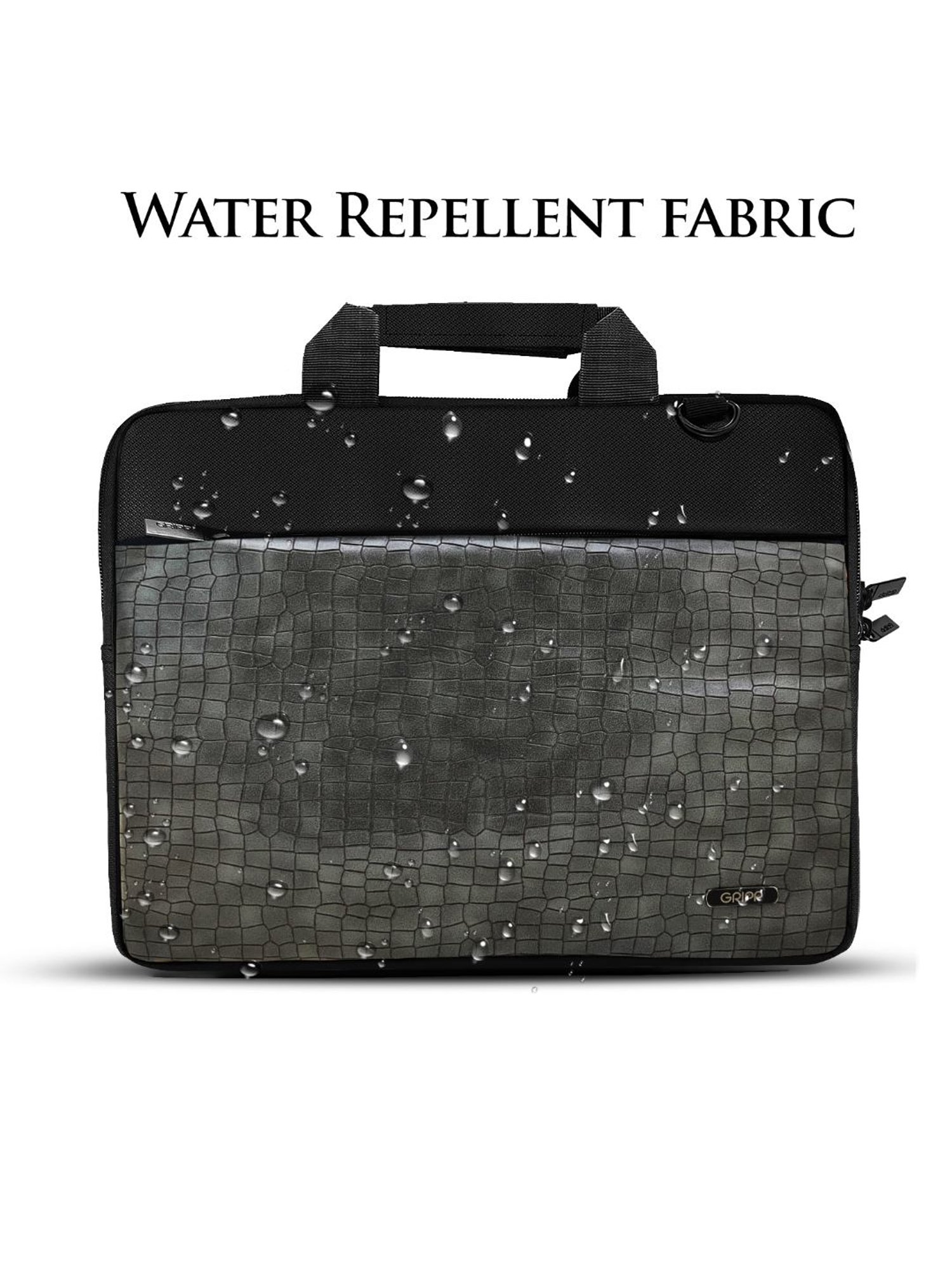 Gripp Croc Compact Fleet Executive Business Laptop & Tablet Bag For Macbook 13.3 & 14(Black & Green)