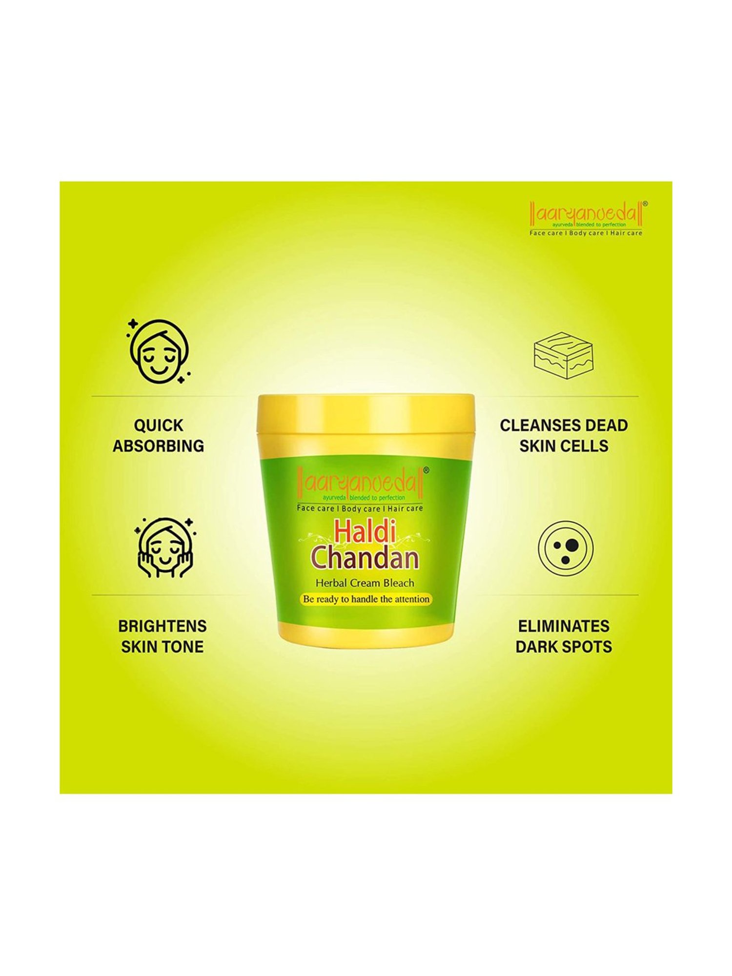 Aryanveda Herbals Haldi Chandan Bleach Cream - 250 ml