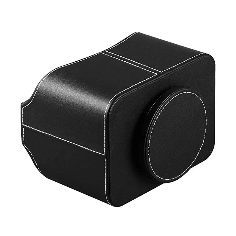 Control Holder 360 Degrees Rotatable Desk Stationery Supply Organizer PU Leather Desktop Storage Box for Controllers Media Bedside Spinning TV Caddy E-reader iPad Mobile Pencil Cosmetic(Black)