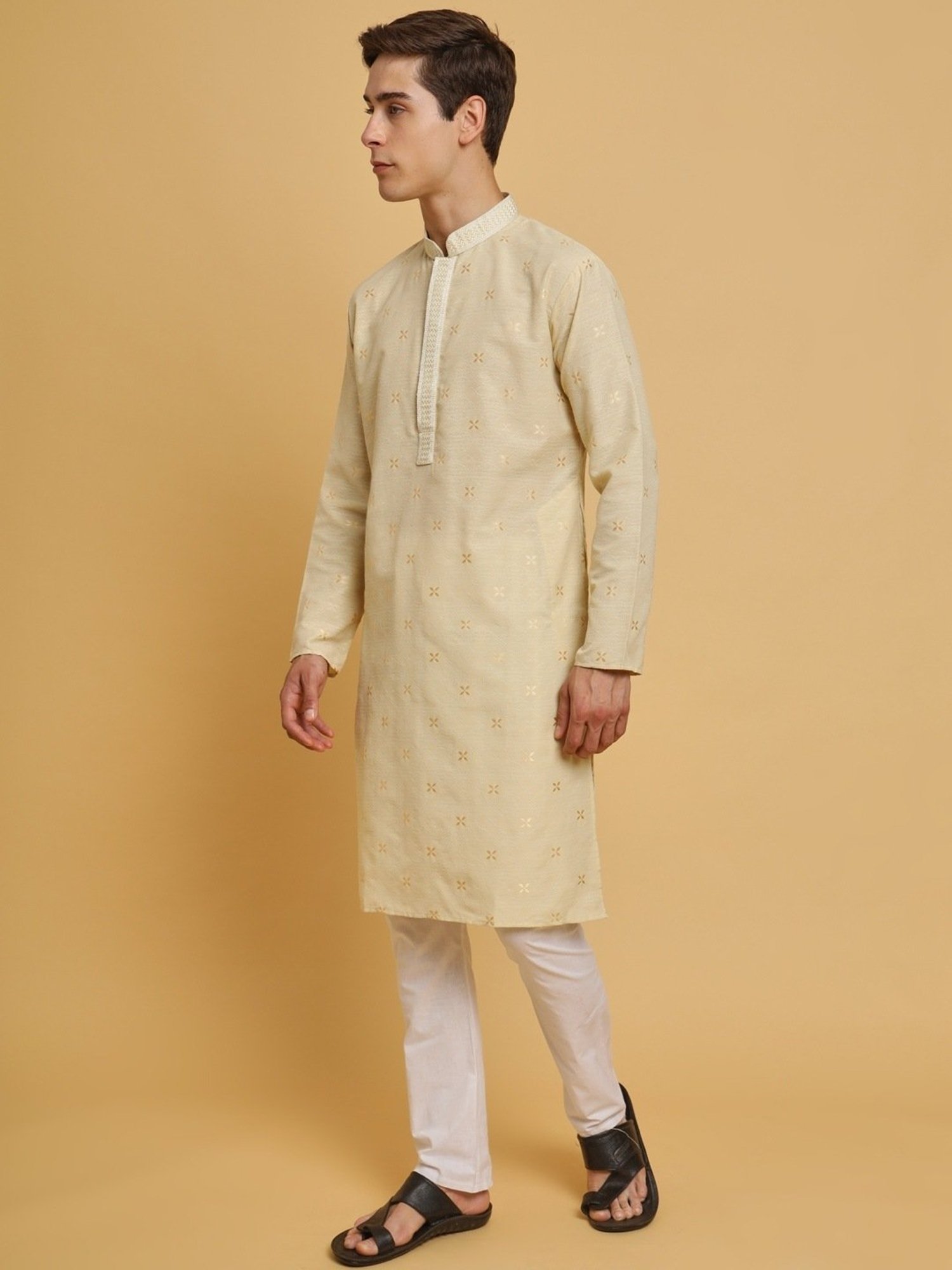 SWAGG INDIA White Cotton Regular Fit Kurta