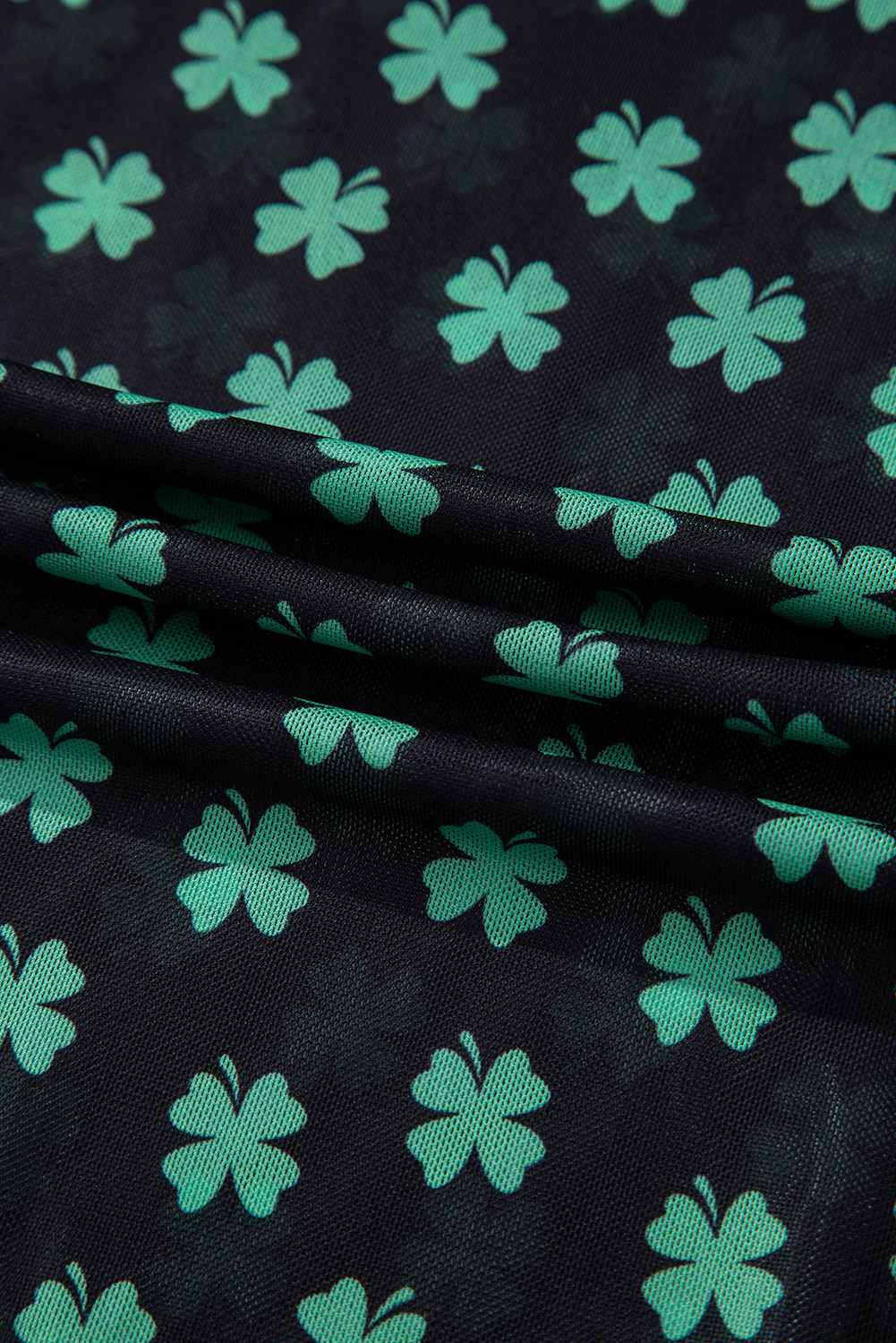 Rose Red Rhinestone Mesh Long Sleeve Bodysuit