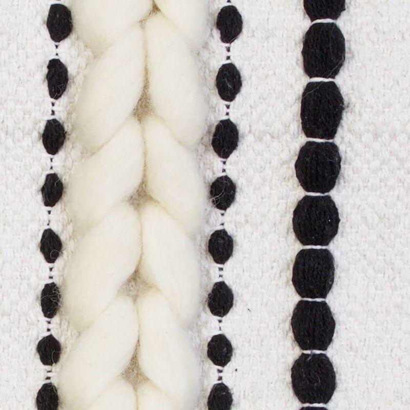 12"x20" Anya Braided Applique Stitched Pillow Shell Jet Black - Décor Therapy