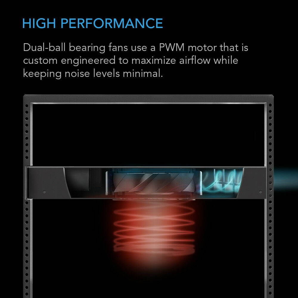 CLOUDPLATE T5, Rack Mount Cooling Fan 1U, Rear Exhaust, AV Equipment 19" Rack