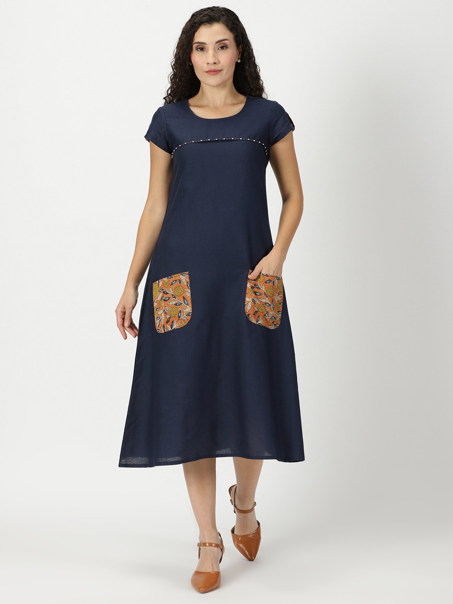 Saffron Threads Navy Ethnic Dresses