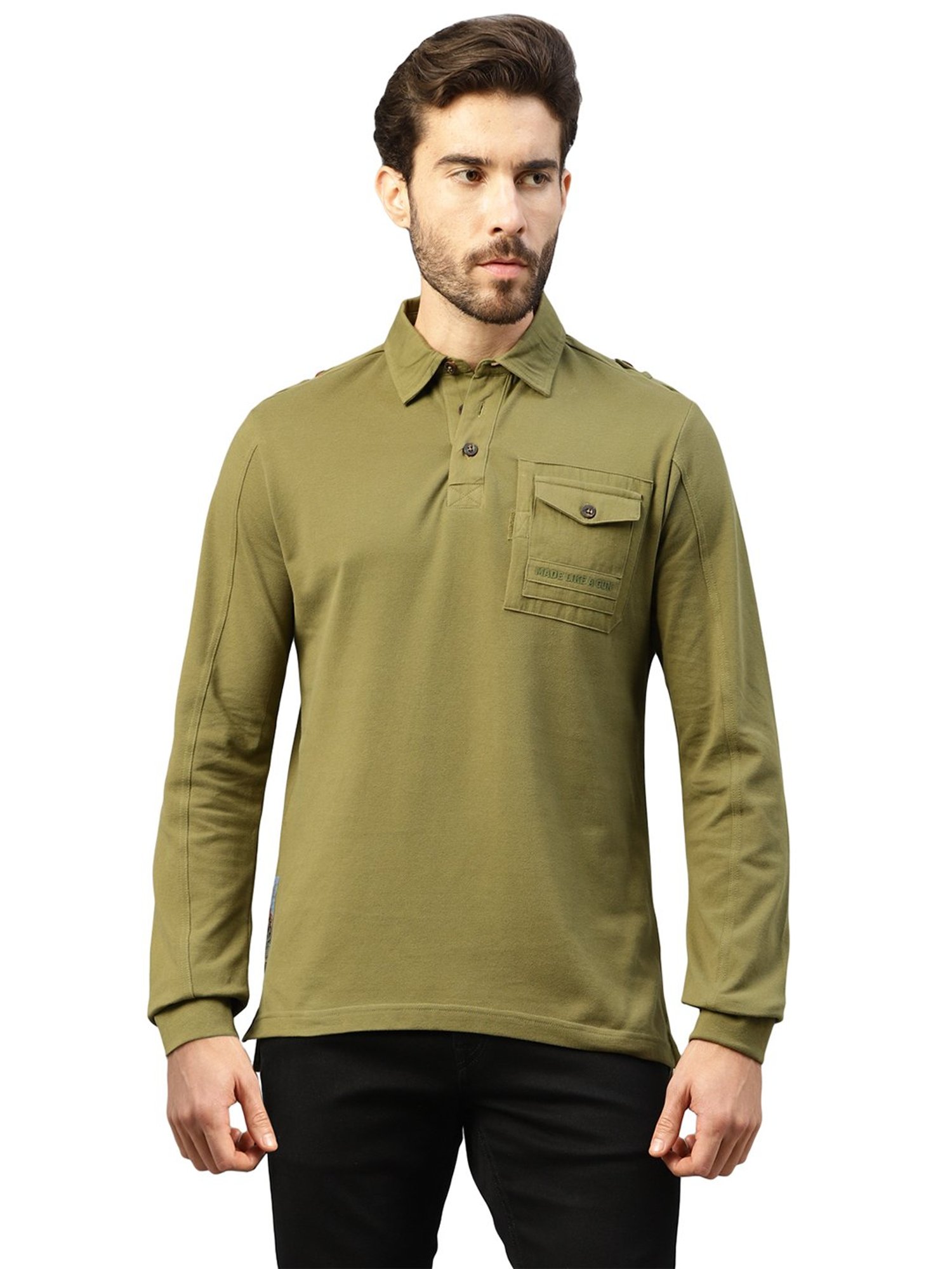 Royal Enfield VINTAGE Olive Regular Fit Polo T-Shirt