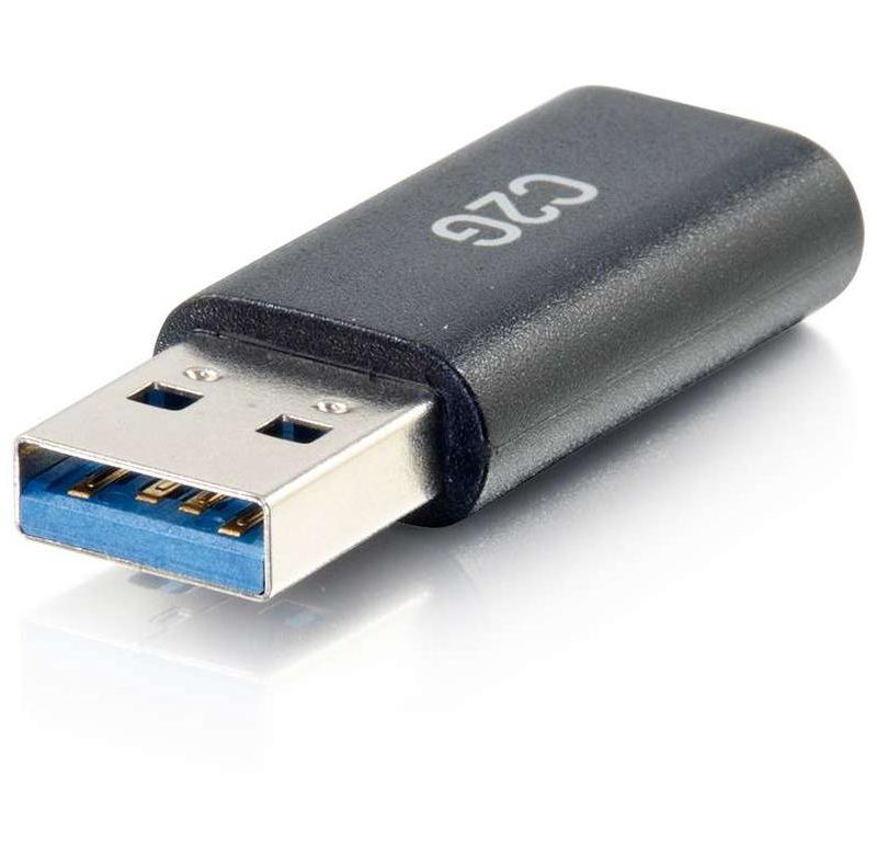 C2G USB C to USB Adapter - SuperSpeed USB Adapter - 5Gbps - F/M - 1 x Type C Female USB - 1 x Type A Male USB - Black