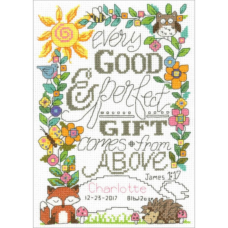 Imaginating Counted Cross Stitch Kit 6"X9"-Forest Baby Birth Record (14 Count)