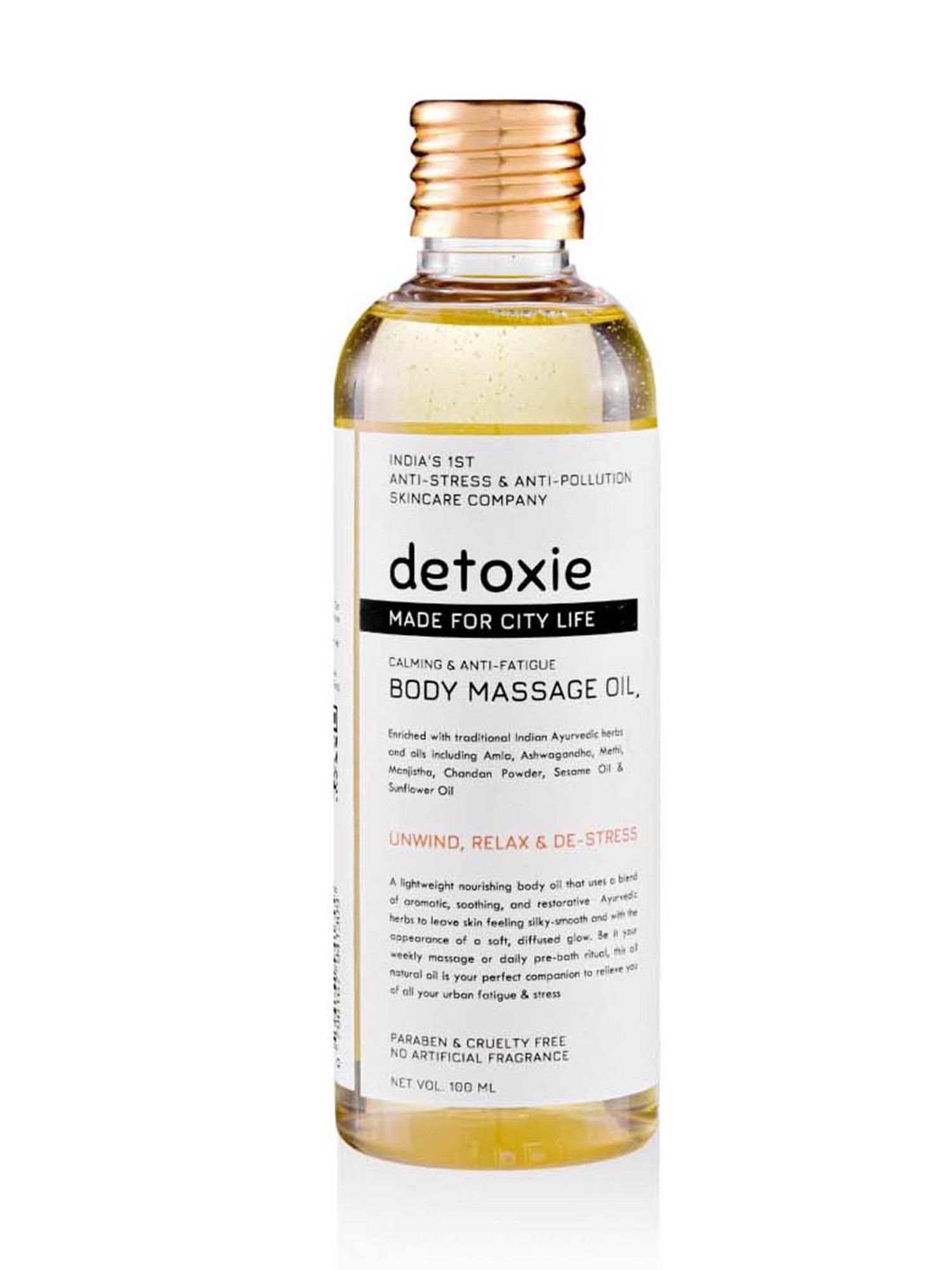Detxoie Calming & Anti-Fatigue Body Massage Oil - 100 ml