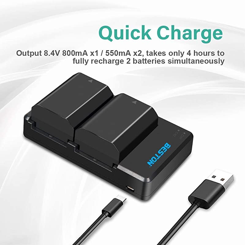 2Pack NPFZ100 Battery Packs and Rapid USB Charger Compatible with Firmware 20 Sony A7III A7RIII A9 Alpha A7 III A7R3 Digital Cameras