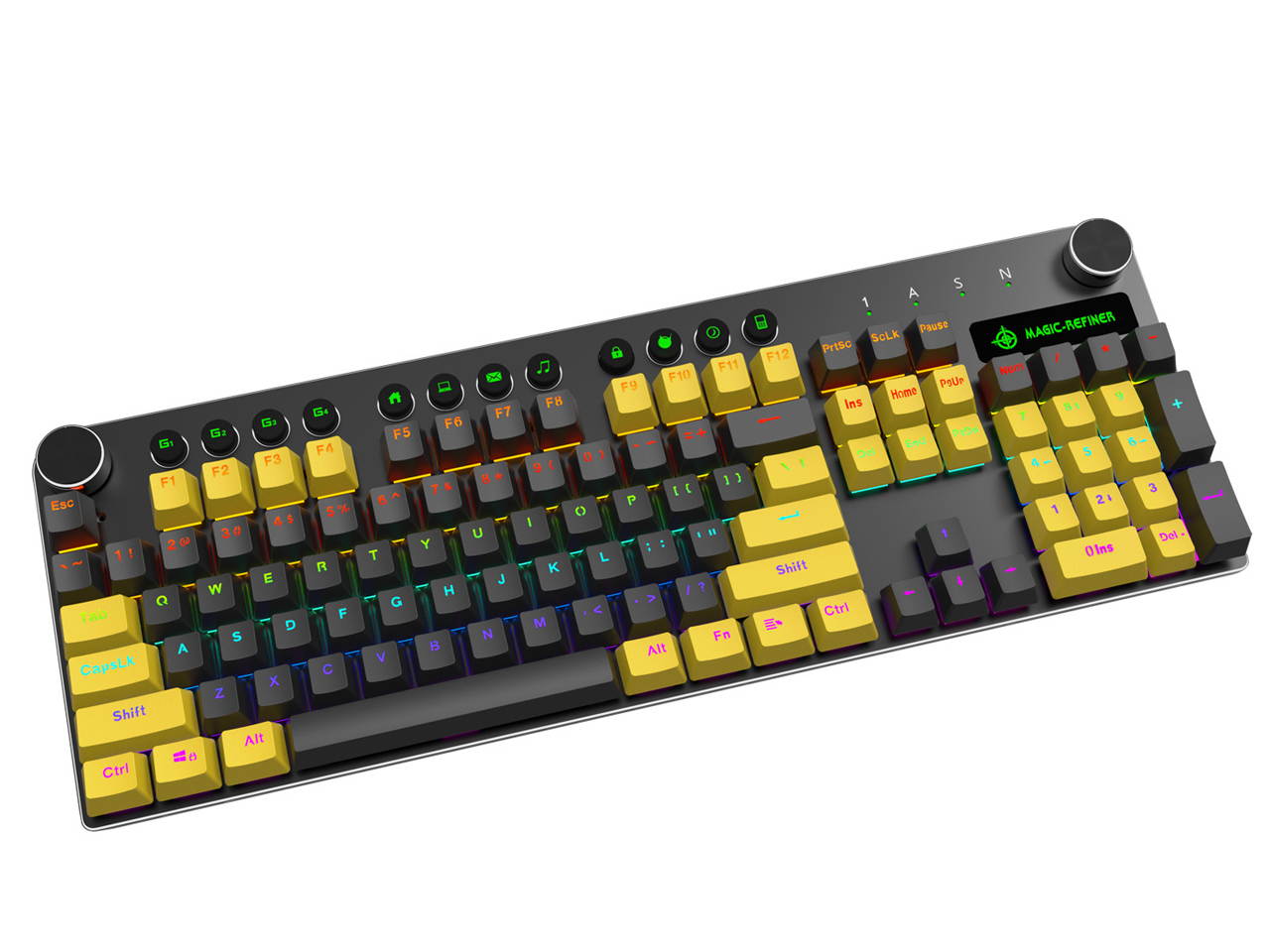 MK13 USB Gaming Keyboard Wired RGB Gaming Mechanical Keyboard Blue Switch 104 Keys Non-conflict Mixed LED Backlight PBT Keycap for Computer/PC/Laptop/Macbook