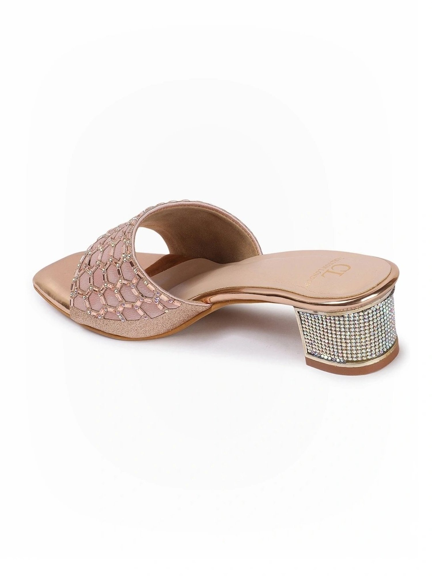 Carlton London Women's Rose Gold Ethnic Sandals