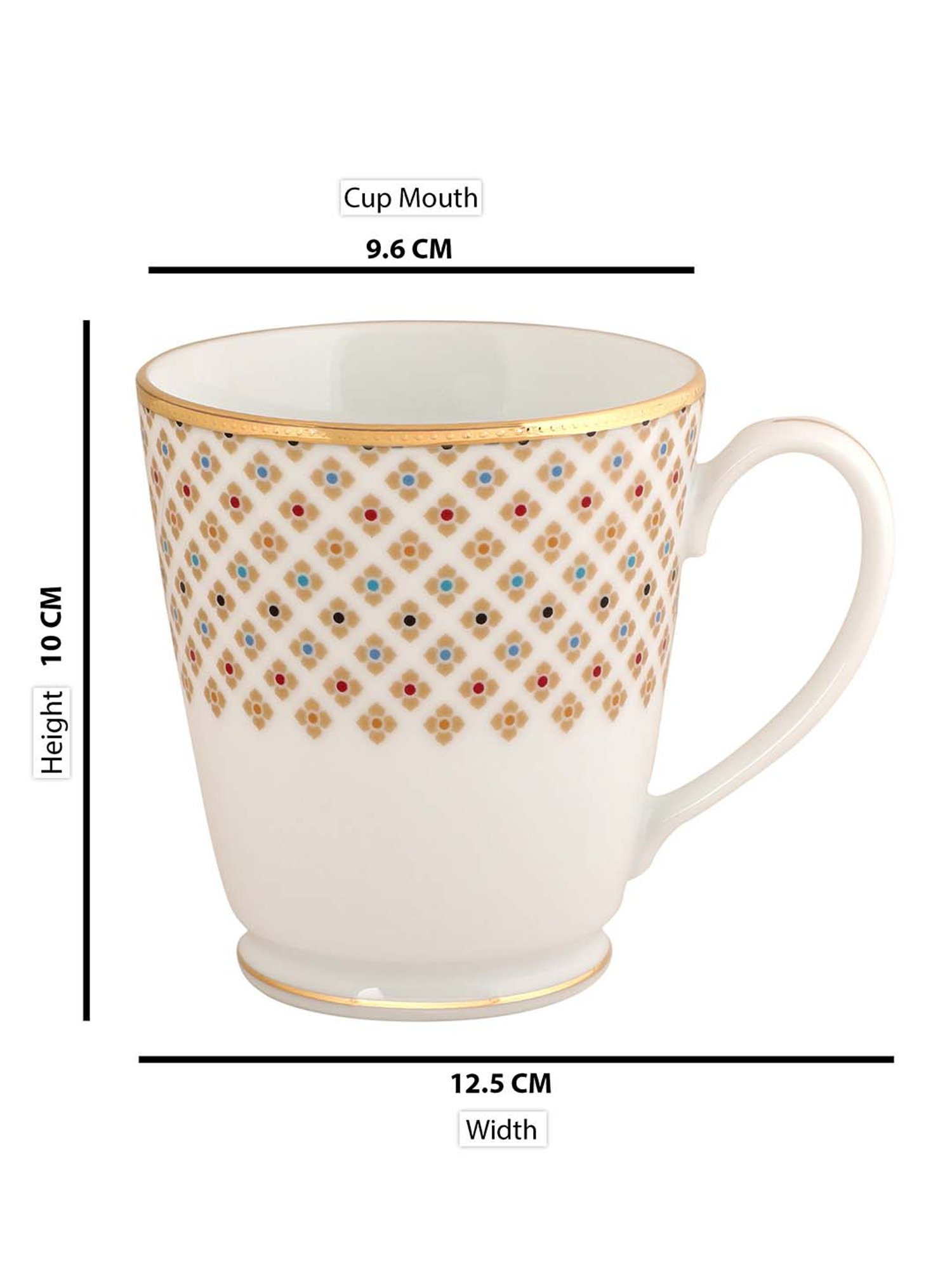 NORITAKE Hearth Multicolor Porcelain PETITE FLEUR Milk Mug (0.37 L) - Set of 1