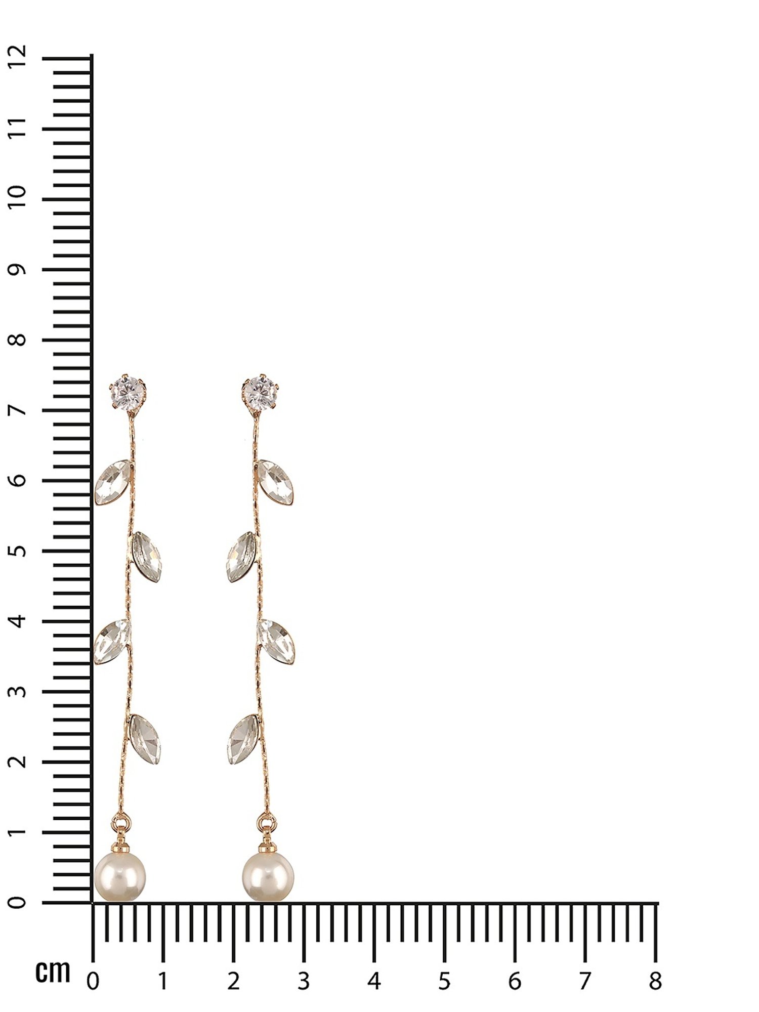 Aatmana Gold-Toned & White Contemporary Drop Earrings