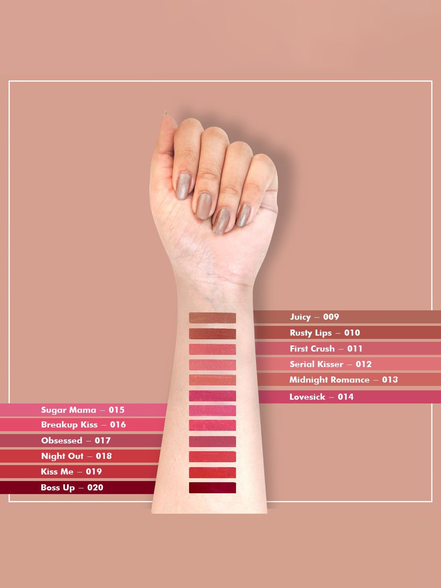 Glamveda Always On Matte Liquid Lipstick Mini Juicy-009 - 1.2 ml