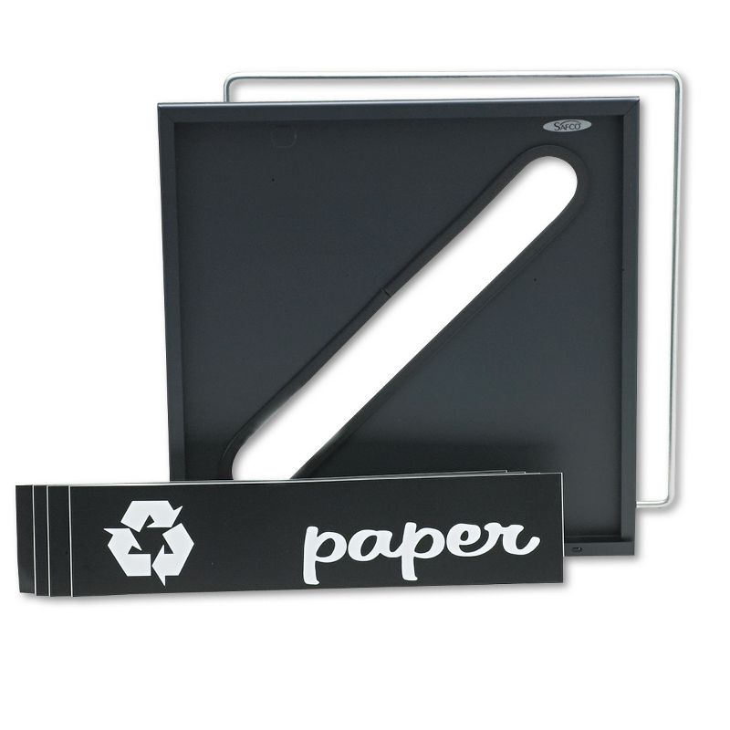 Safco Public Square Recycling Containers Lids 15 1/4 x 2 Black 2987BL