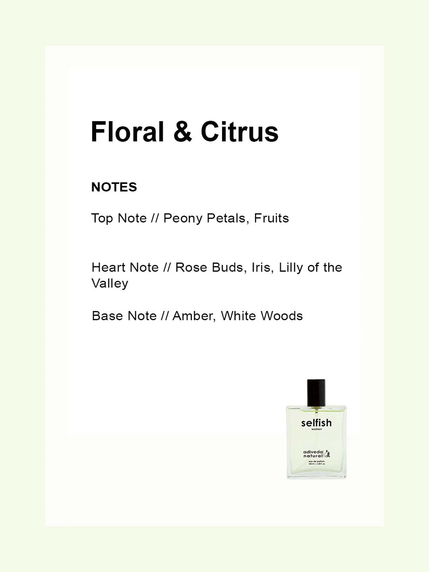 Adiveda Natural Selfish Eau De Parfum For Women - 100 ml