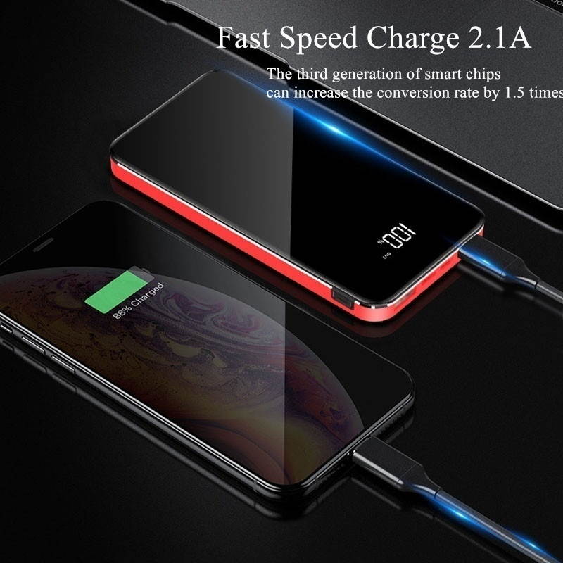 2021 New 8000mAh Popular Portable Charger External Battery Poverbank Power Bank Ultra Large Capacity 2 USB PowerBank