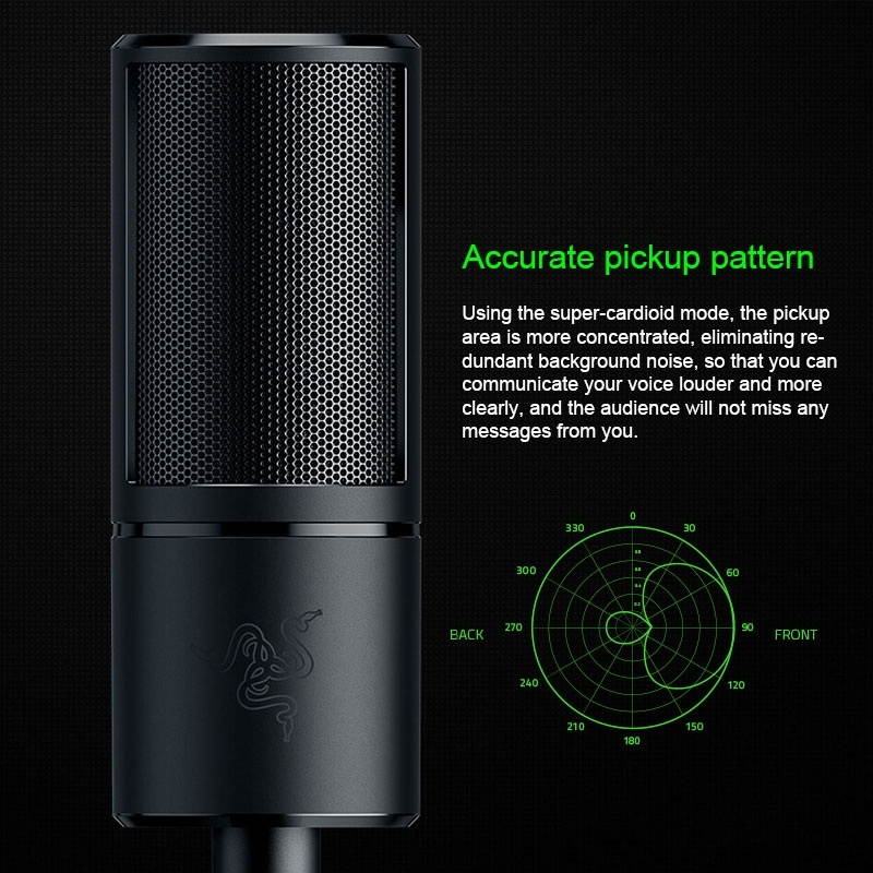 Razer Seiren X Ultra-cardioid Pickup Vibration Damping Live Broadcast Microphone
