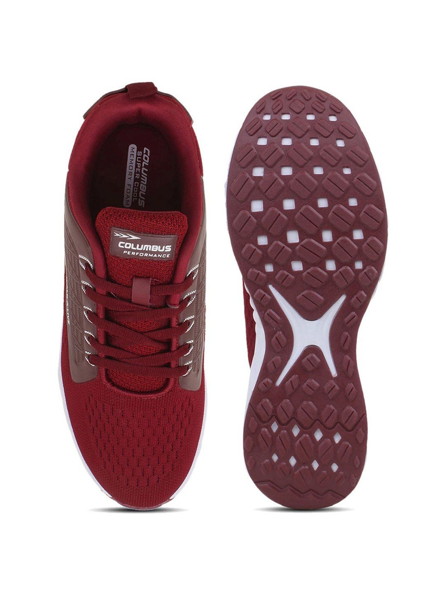 Columbus Men's Maroon Running Shoes