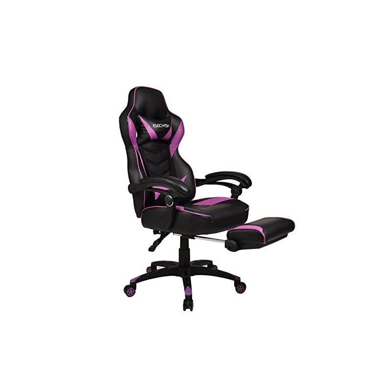 Chair for Adults with Footrest,High Back Swivel Computer Office Chair with Pillows and Lumber Support (Purple)