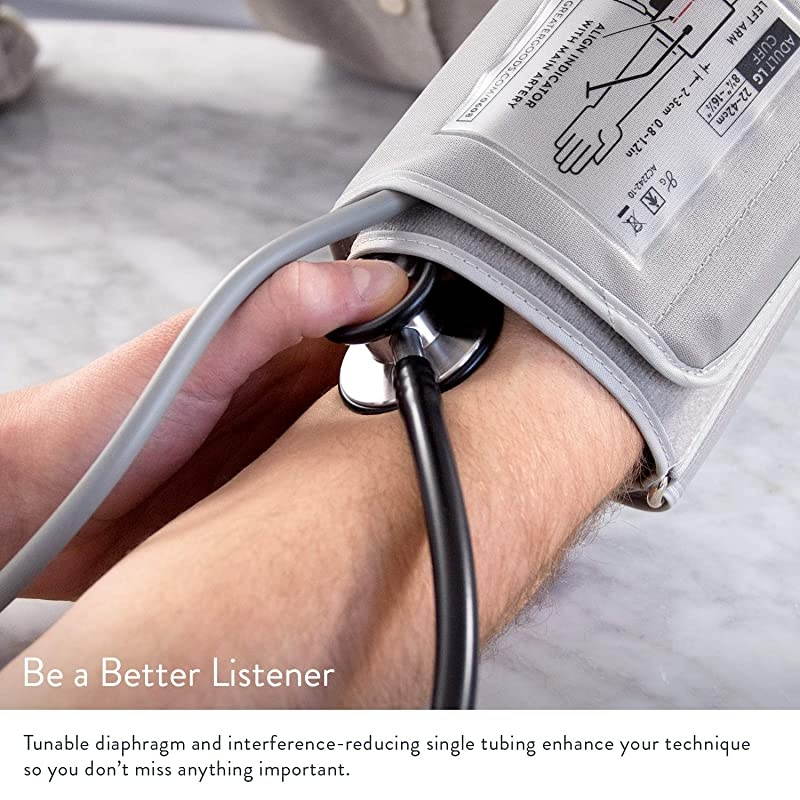 DualHead Stethoscope Classic Design for Routine Physical Assessing Basic Heart and Lung Examinations Black Steel