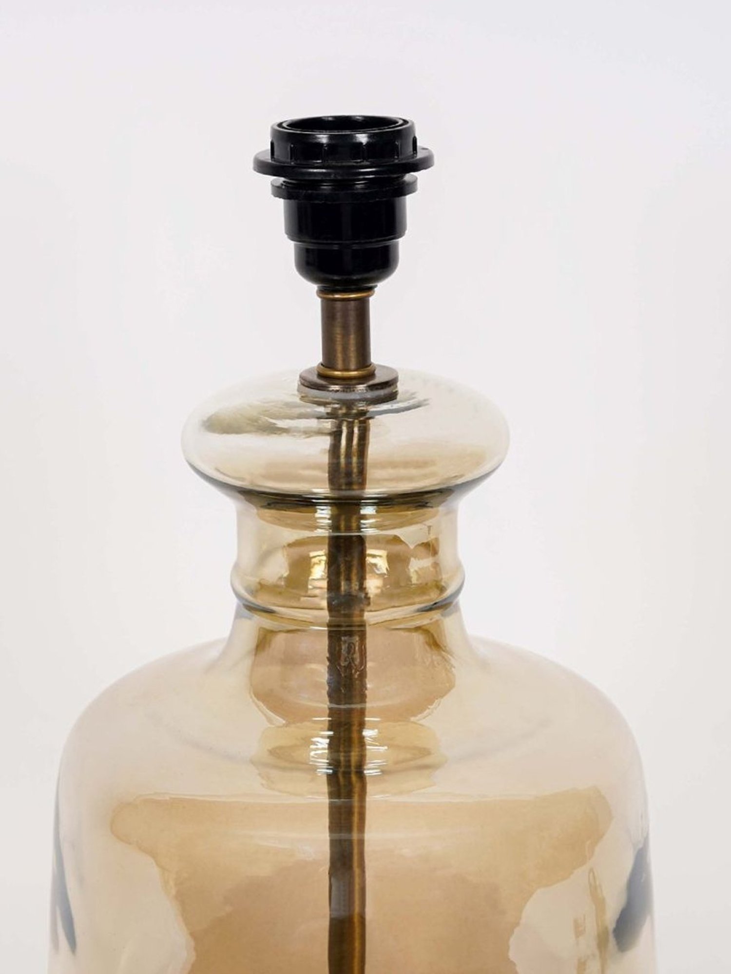 Kapoor Lamp Shades Smoke & Burnt Glass Paola & Cotton Shade Table Lamp