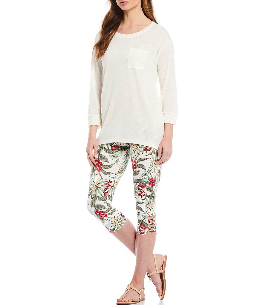 Westbound Petite Size Linen Capri Pants