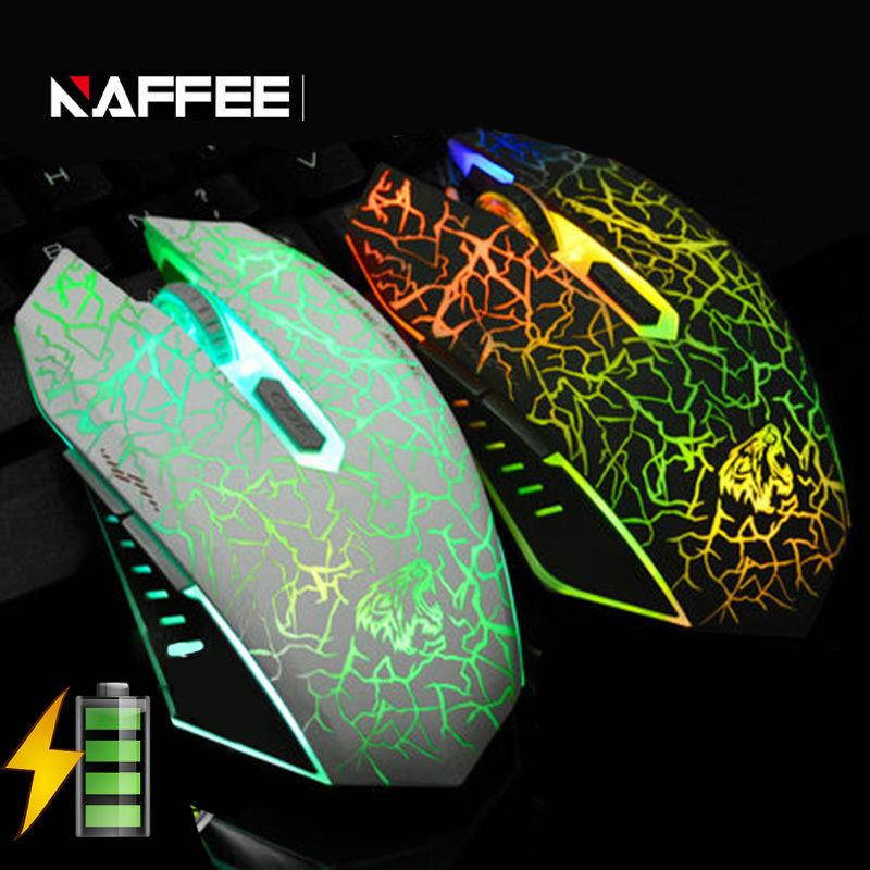 Rechargeable NAFFEE 2.4GHz Wireless 2400DPI Silence Key illuminated Gaming Mouse