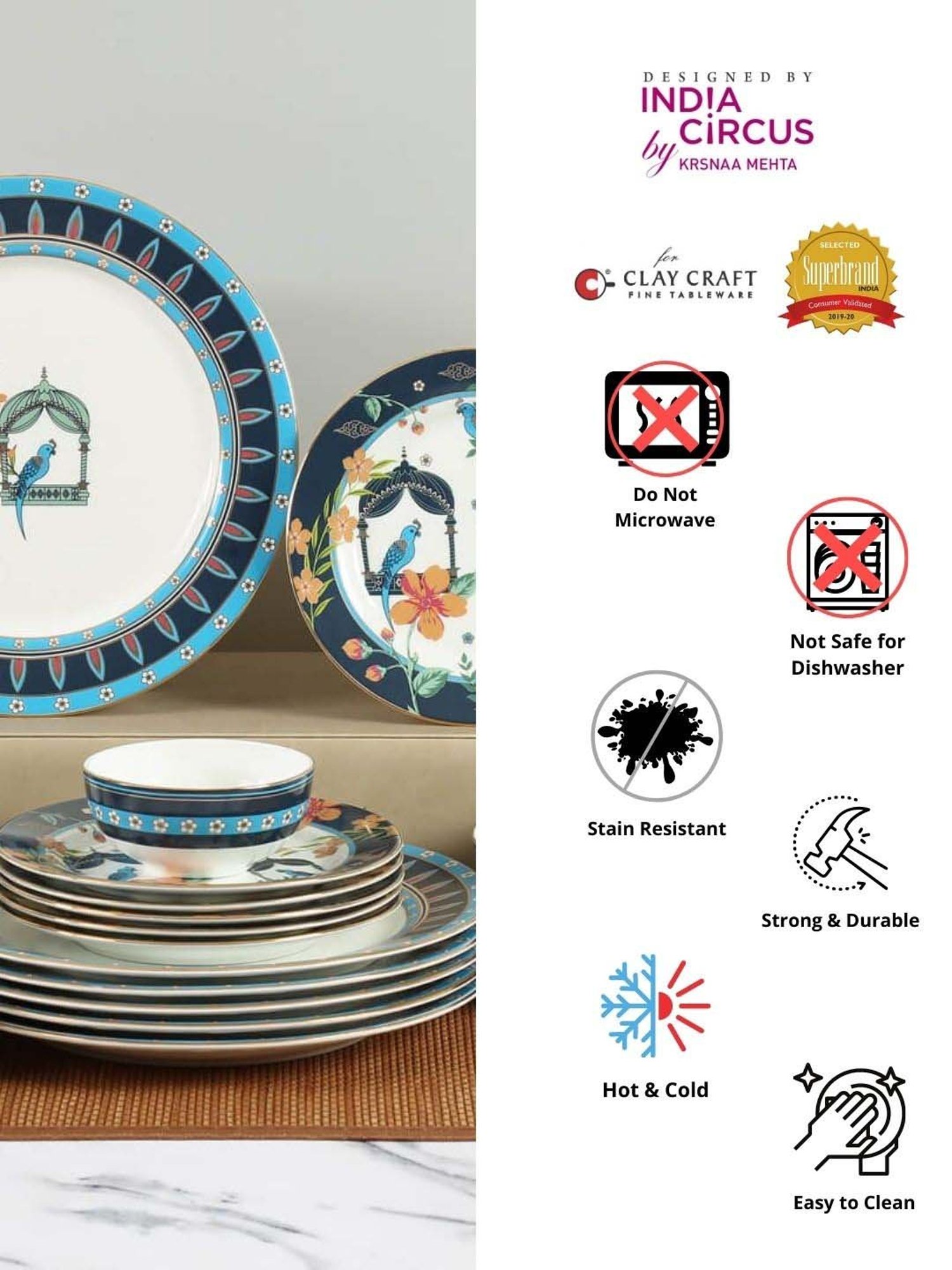 Cello White Opalware 35-Piece Dinner Set