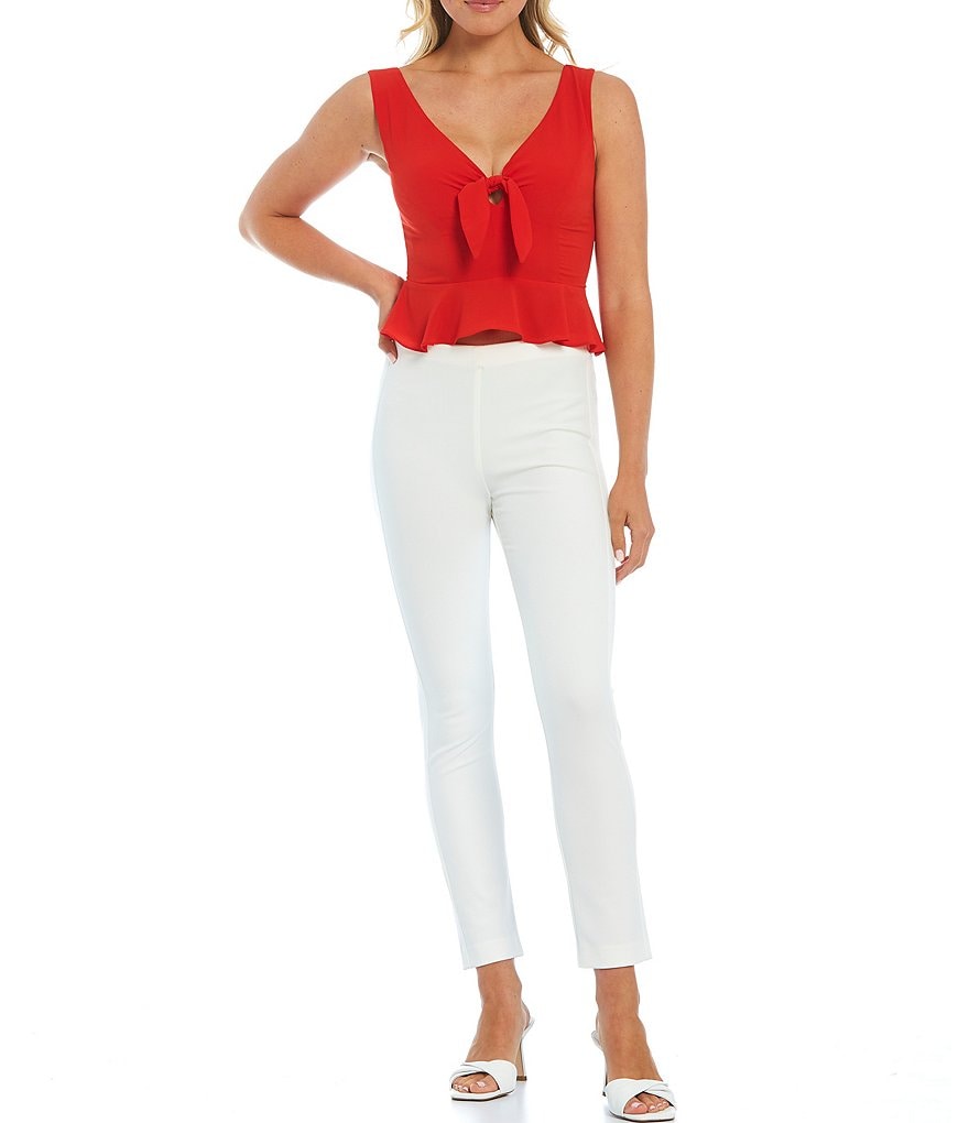 BB Dakota by Steve Madden Up to Here Puff Elbow Sleeve Mock Neck Smocked Top