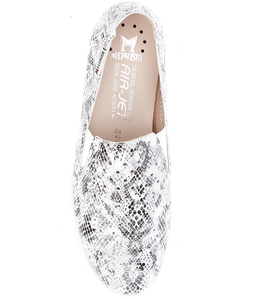 Mephisto Korie Perf Snake Print Leather Slip-On Flats
